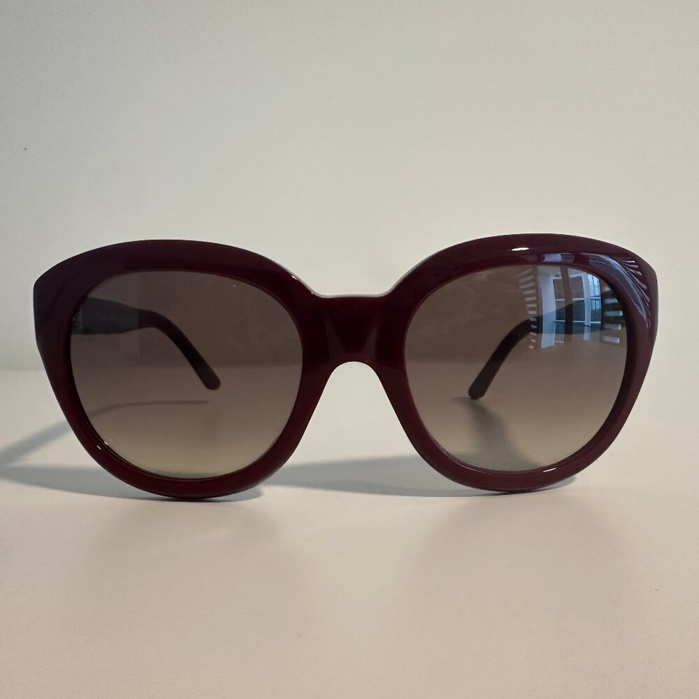 CELINE sunglasses round deep burgundy brown gradient CL40071I 69F Jackie O MINT